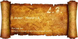 Lauer Henrik névjegykártya